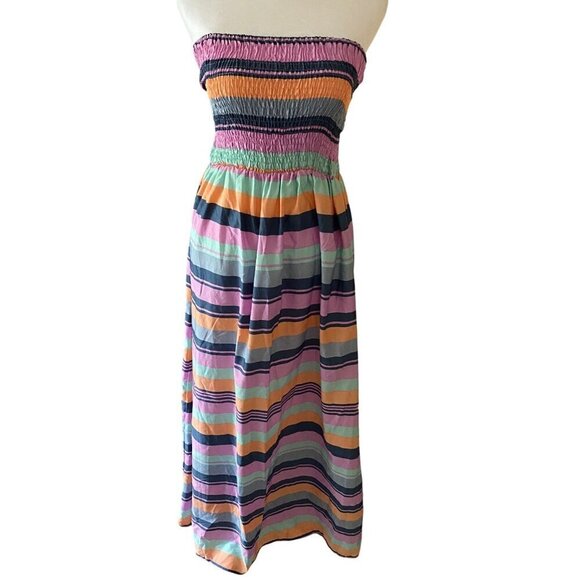 Nolita NYC Strapless Striped Maxi Dress Size L - Picture 1 of 3